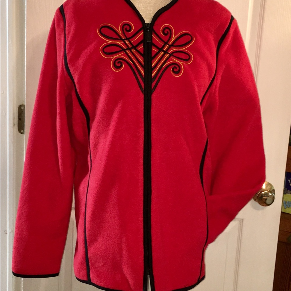 Bob MackeyWearable Art Red Embroidered Jacket